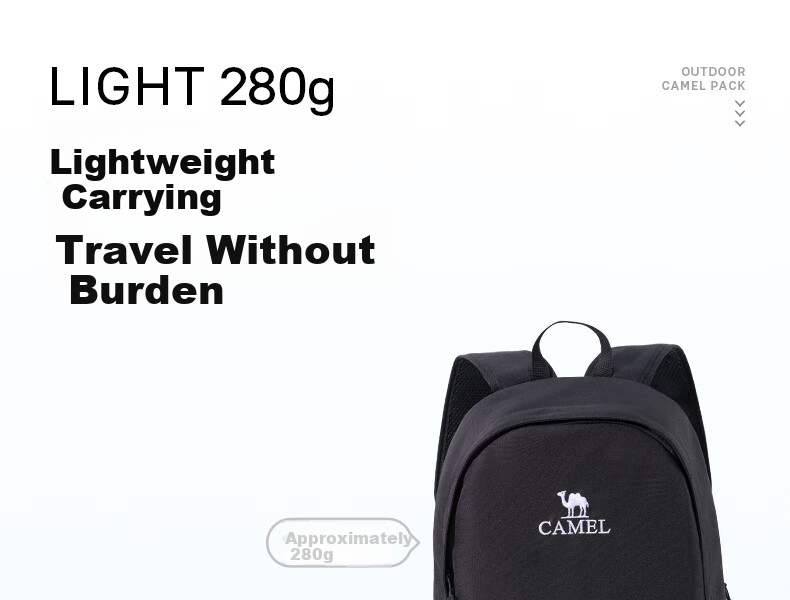 Рюкзак CAMEL Casual Sports Commuter, легкий, для путешествий, школьный, для хайкинга и альпинизма, 3021, черный