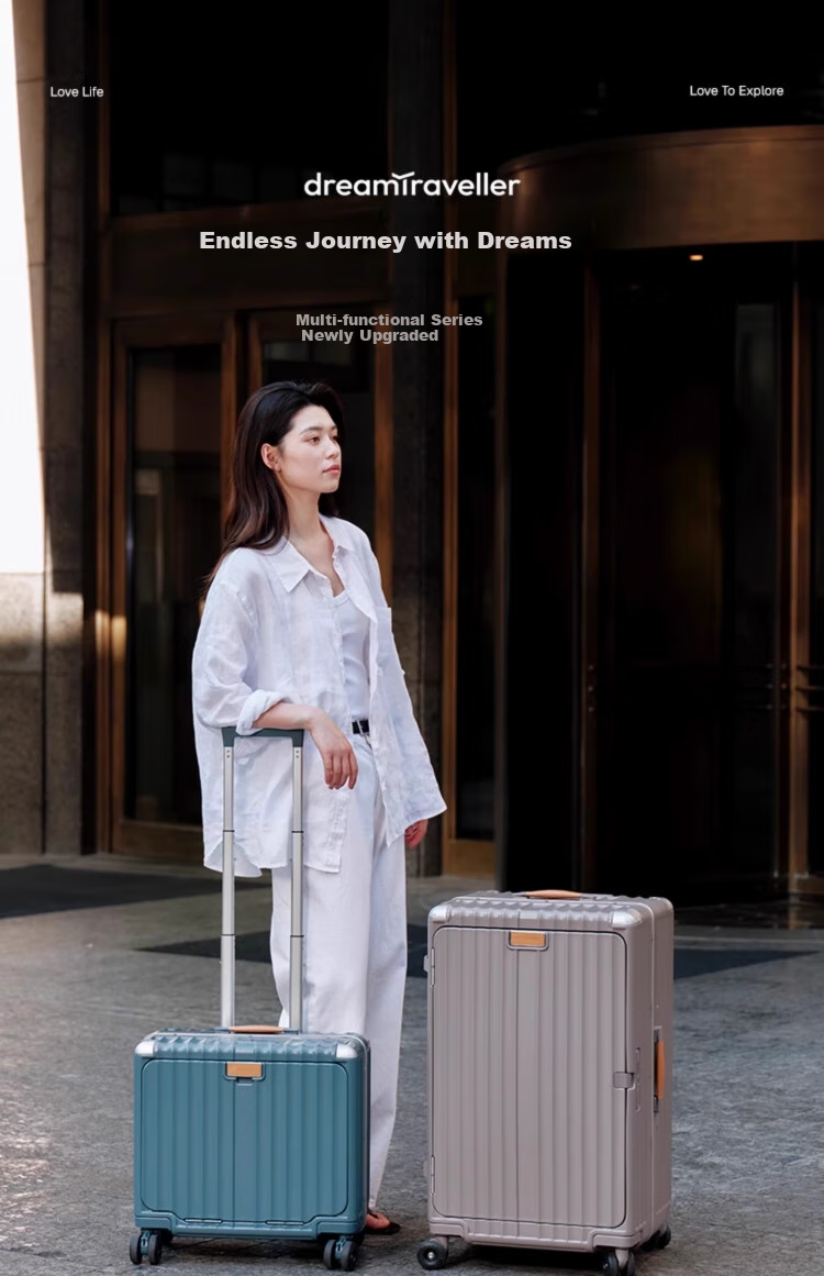 Чемодан Dream traveller, алюминиевая рама, 18 дюймов, теплый серый
