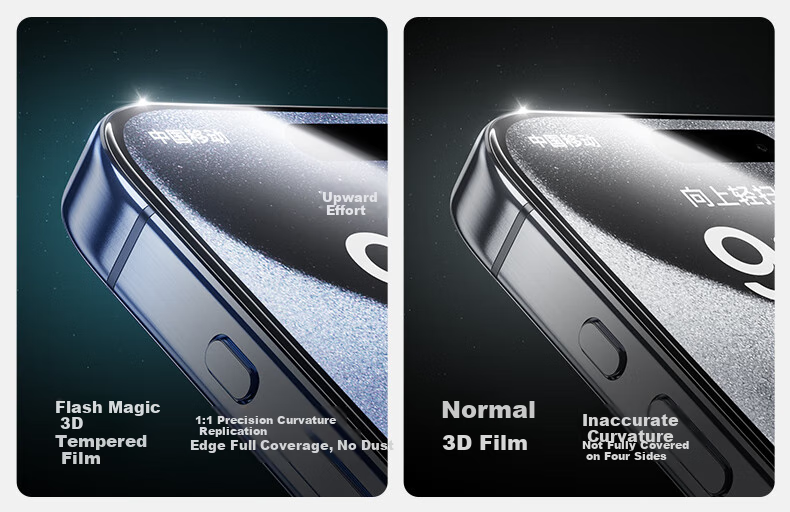 Защитное стекло SmartDevil для Apple iPhone 15 Pro, 3D горячее изгибание, ультратонкое 0.18 мм, полное покрытие, антипылевое, высокая четкость