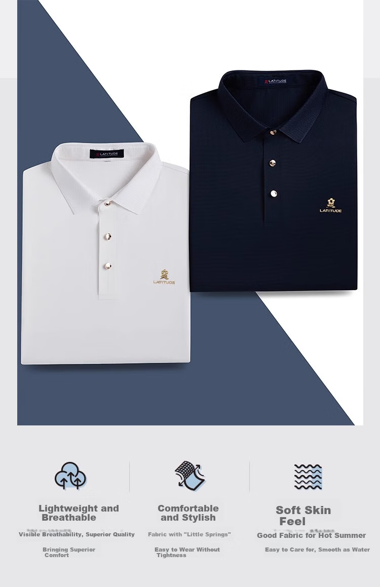 Мужская футболка-поло MONTAGUT Summer Short-Sleeve Polo Shirt, бесшовная, впитывающая тепло, дышащая, белая, размер 54