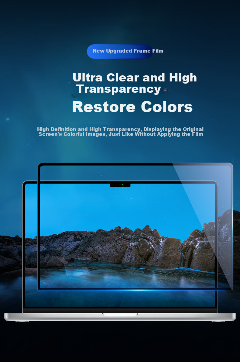 Защитная пленка DiyiGongfang для Apple Macbook Air 13 M2/M3/M4, HD, с рамкой, 13.6 дюйма