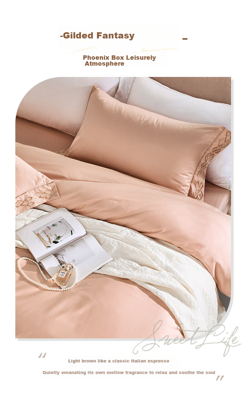 Комплект постельного белья FUANNA Home Textiles, 80S, длинноволокнистый хлопок, сатин, 203*229 см