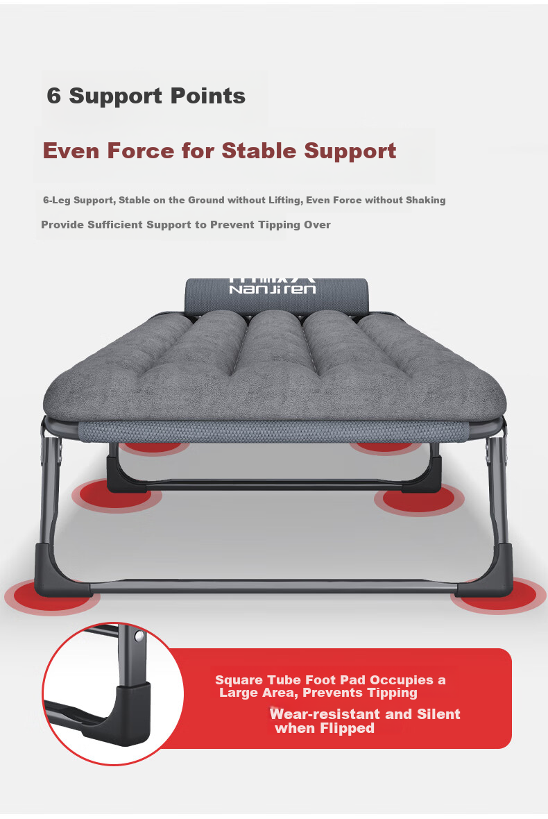 Раскладная кровать Nanjiren, односпальная, для офиса, с подушкой из серого перламутрового хлопка, 62 см