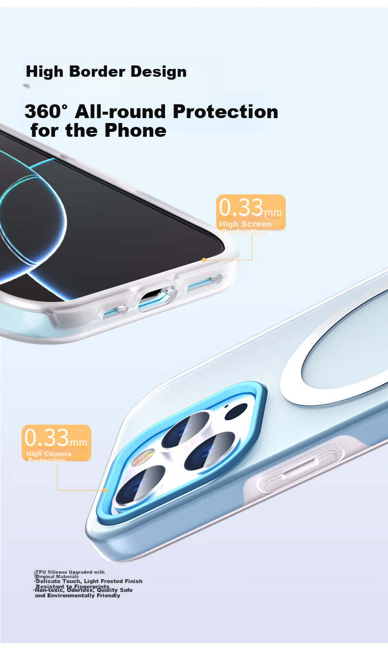 Чехол Hongzhuo для Apple iPhone 15 Pro Max, противоударный, силиконовый, с защитой от отпечатков пальцев, прозрачный, черный