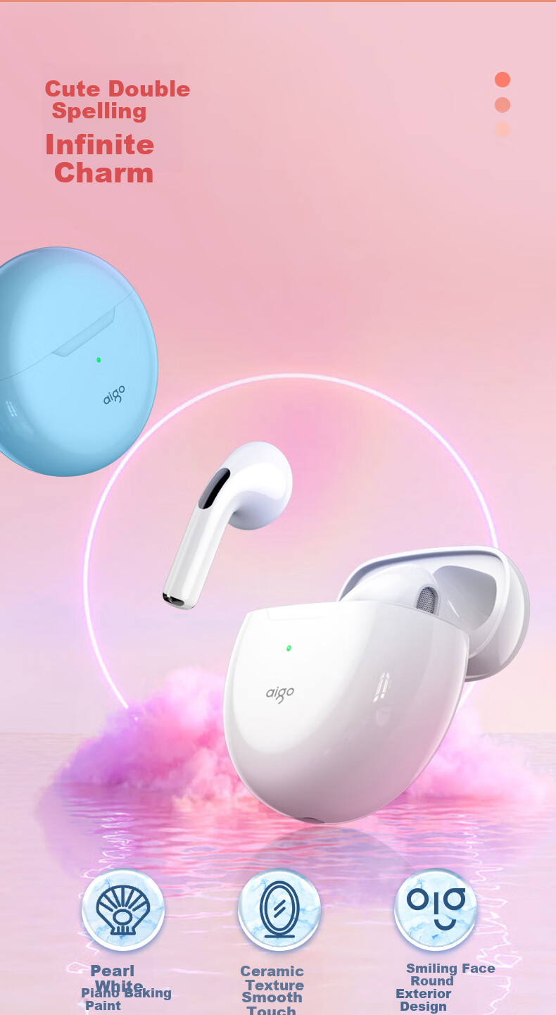 Беспроводные наушники Aigo True Wireless Bluetooth, полувкладыши для игр, спорта и бега, совместимы с Apple Xiaomi Android