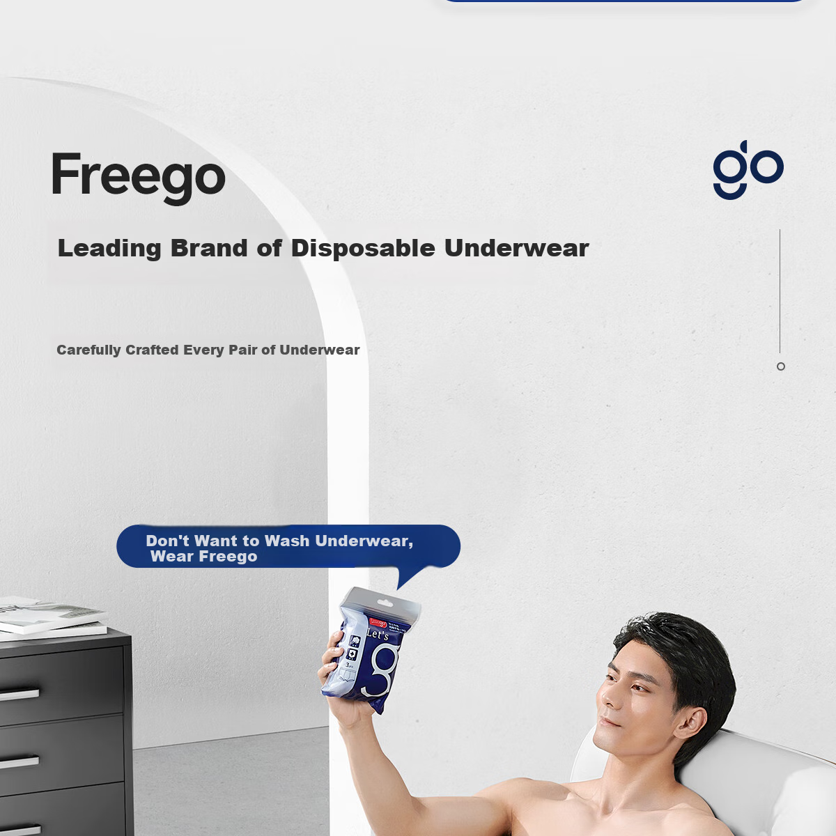 Одноразовые боксеры Freego для мужчин, 6 шт., размер XL, дышащие, антибактериальные, для путешествий и бизнеса