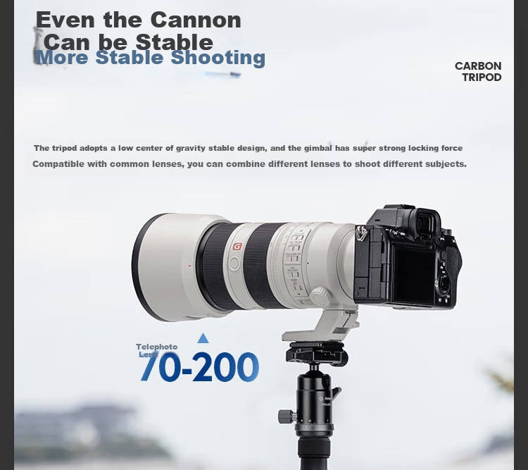 Штатив Fotopro Air Three Mini, портативный, из углеродного волокна, с зажимом для телефона