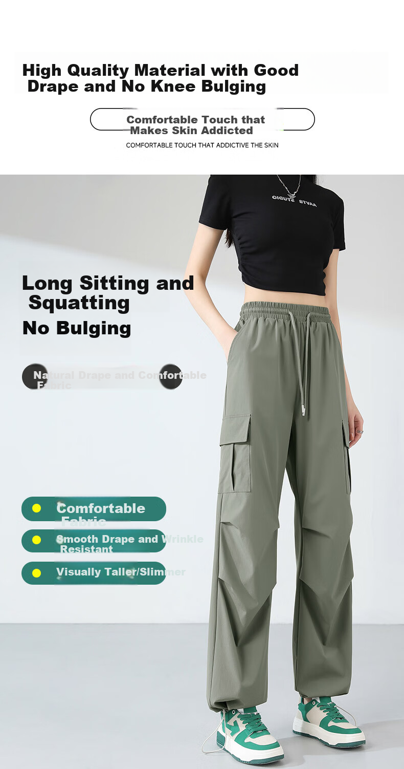 Женские брюки MJ STYLE Cargo Straight-Leg Pants, летние модные спортивные брюки с высокой талией, универсальные брюки