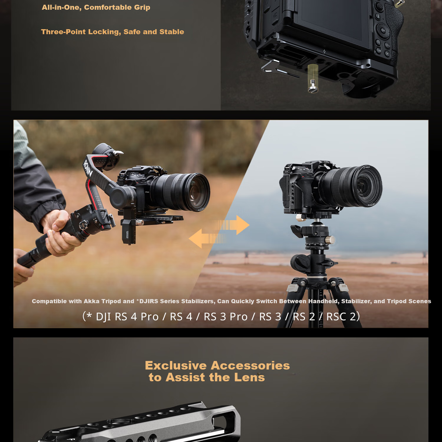 Комплект SmallRig 4523 для Nikon Z6 III, "Ночной филин", подходит для беззеркальных камер Nikon Z6 III, с ручным захватом, комплект аксессуаров для фото- и видеосъемки, L-пластина для камеры, клетка "Кролик"
