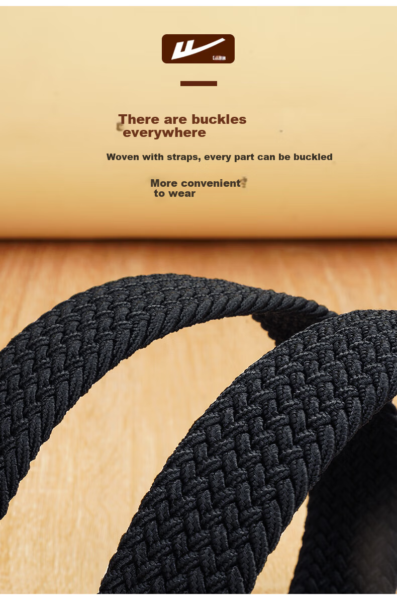 Ремень Huili Canvas Belt с автоматической пряжкой, мужской и женский, тканый, повседневный, дышащий, черный, 120 см