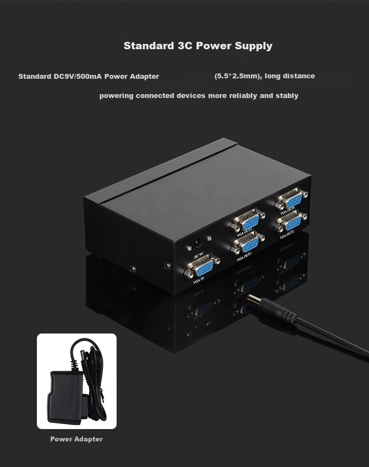 UNITEK U-8707 VGA сплиттер, 1 вход / 4 выхода, HD видео, разветвитель VGA монитора, видео удлинитель