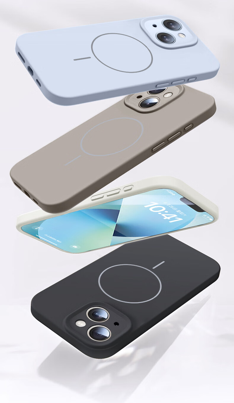 Чехол NEYAA для iPhone 13, синий, силиконовый, с защитой камеры, противоударный, MagSafe