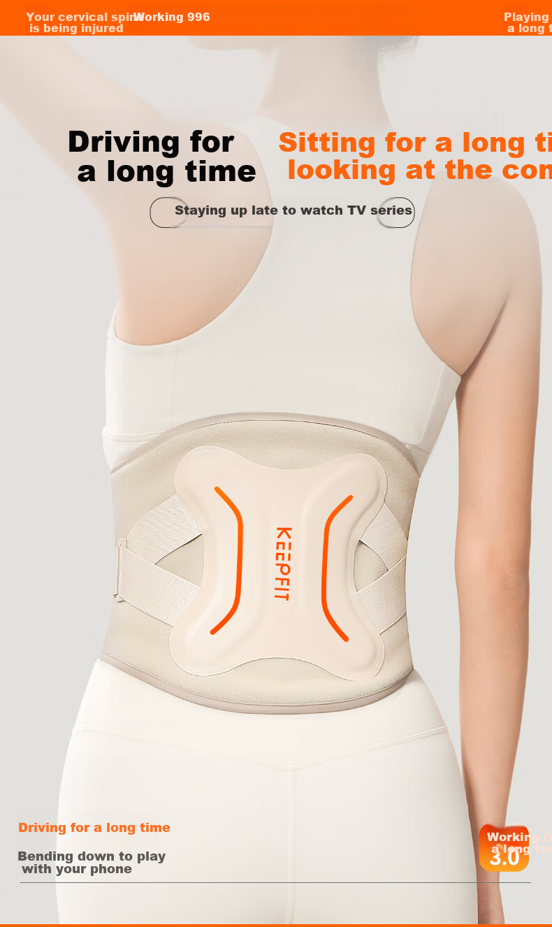 Массажер для талии Keepfit W15S с подогревом и моксотерапией для облегчения боли при грыже поясничного отдела, согревания живота и снятия менструальных болей, пояс-массажер, подарок для женщин