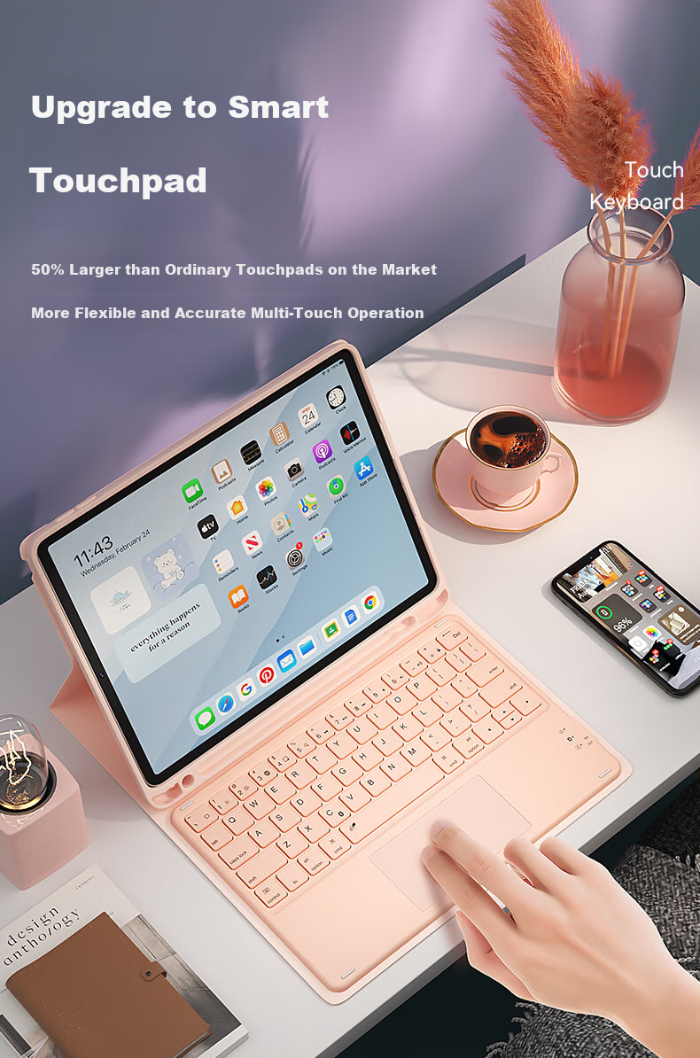Защитный чехол B.O.W Hangshi HC018 для iPad 10-го поколения (10.9 дюйма), универсальный, с магнитным отделением, фиолетовый