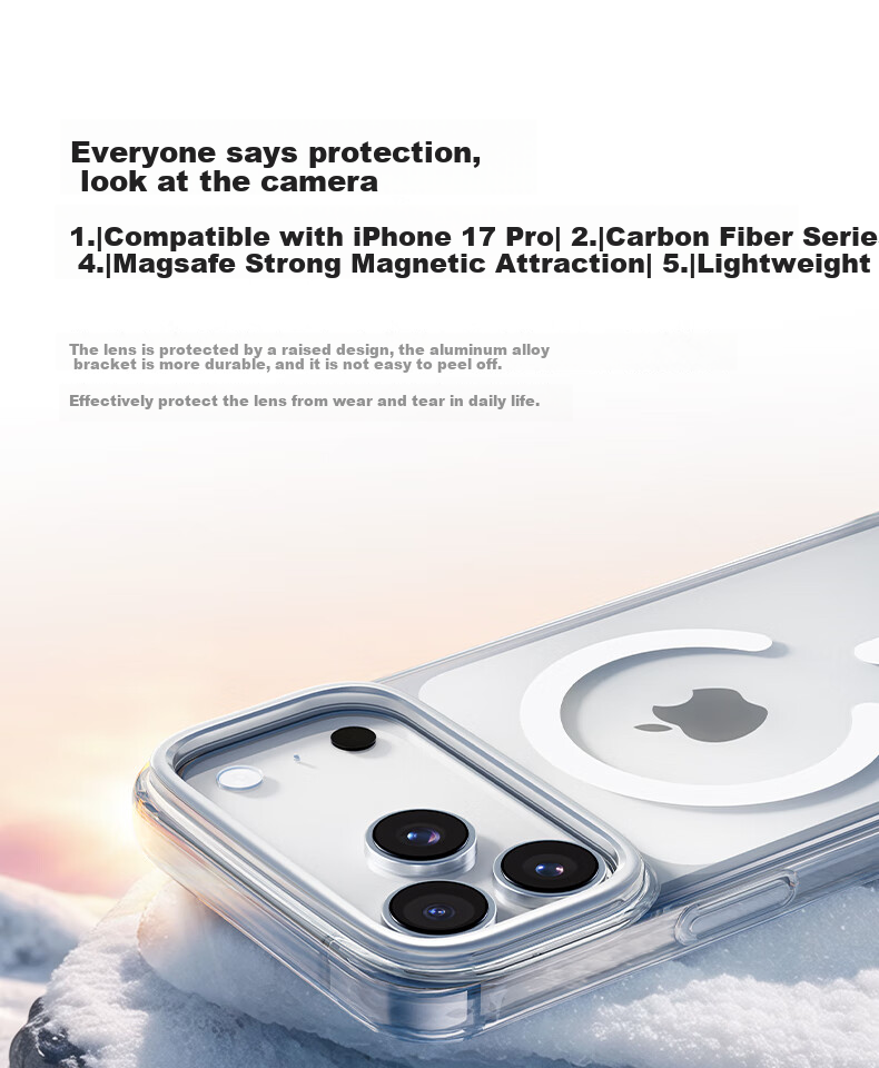Чехол TORRAS для Apple iPhone 17, прозрачный, с магнитом, противоударный, с подставкой