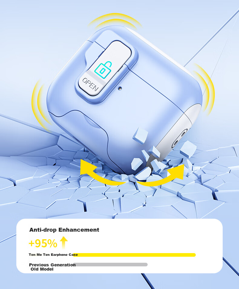 Защитный чехол Smorss для AirPods Pro 2 поколения, чехол для наушников Apple, беспроводная зарядка MagSafe, противоударный, нескользящий, с автоматическим открытием крышки, синий