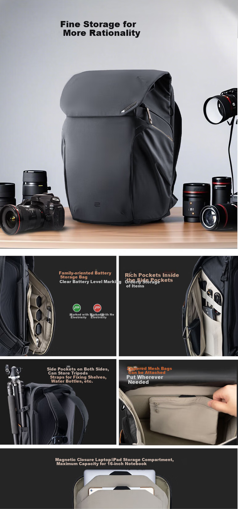 Рюкзак для фототехники PGYTECH OneGo2, 20л, хаки, водостойкий, для DSLR, ноутбука, путешествий