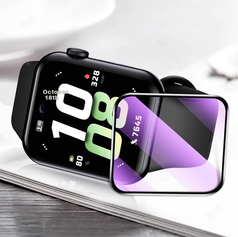 Защитное стекло для экрана Honor Watch 5, Iboann, изогнутое, полное покрытие, высокая четкость, защита от царапин и отпечатков пальцев