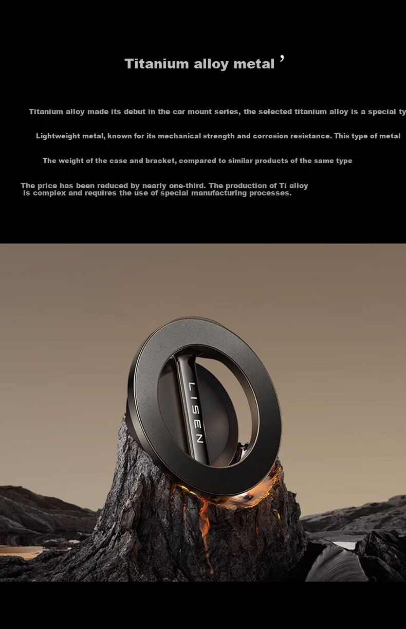 Магнитный держатель для телефона LISEN Moon Ring, 2025, для автомобиля, на приборную панель, навигационный, противоскользящий
