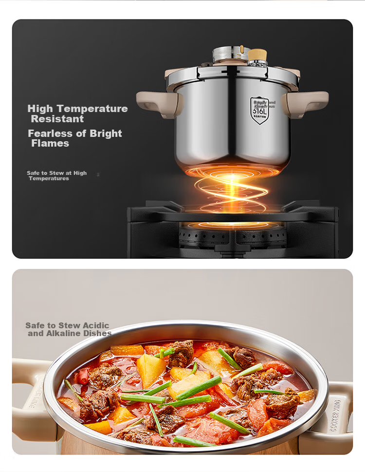 Скороварка COOKER KING 6л, 316L Нержавеющая сталь, антипригарное покрытие, для индукционных и газовых плит