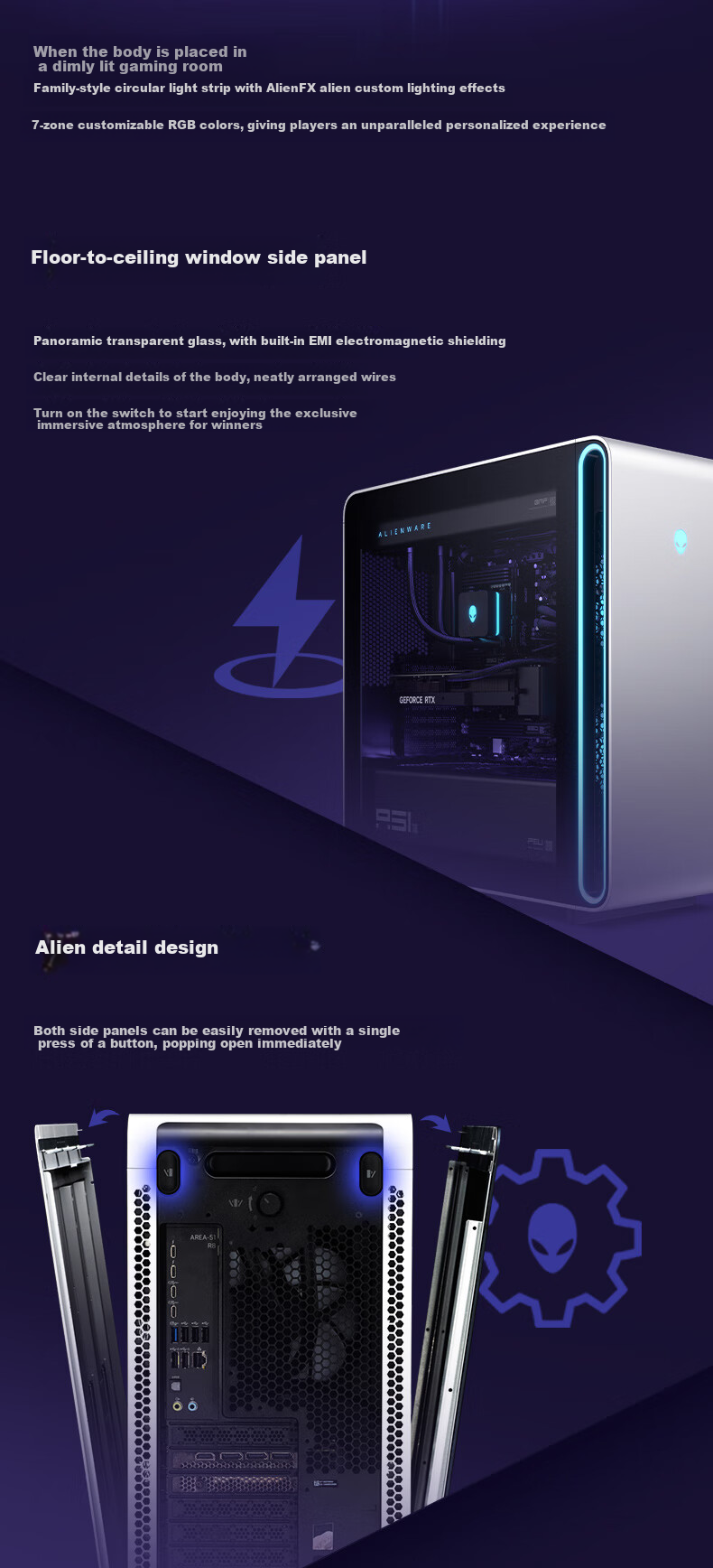 Игровой настольный компьютер Alienware Area-51 Legend, Intel Core Ultra 9, 64 ГБ ОЗУ, 2 ТБ SSD, RTX 5080, Windows 11 Home