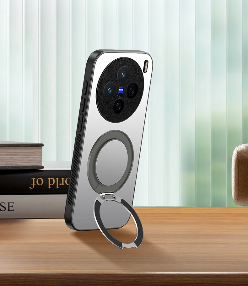 HOLDZU Чехол-книжка для Vivo X200S, магнитный, противоударный, с подставкой, звездное серебро