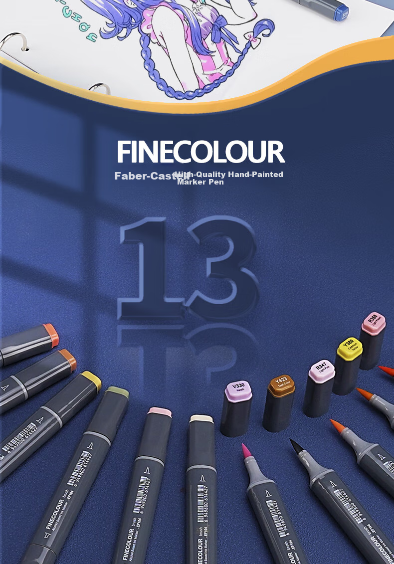 Маркеры FINECOLOUR 120 цветов