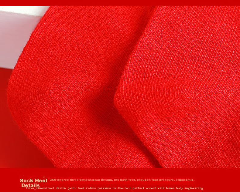 Носки LangSha Zodiac Year Red Socks для женщин и мужчин, из 100% хлопка, красные, для Нового года, свадьбы, праздничные, средней длины