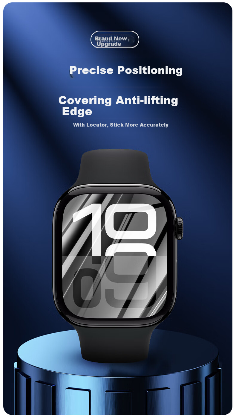 Защитная пленка BHO для Apple Watch S10/S11, самопозиционирующаяся, быстро устанавливаемая, устойчивая к царапинам