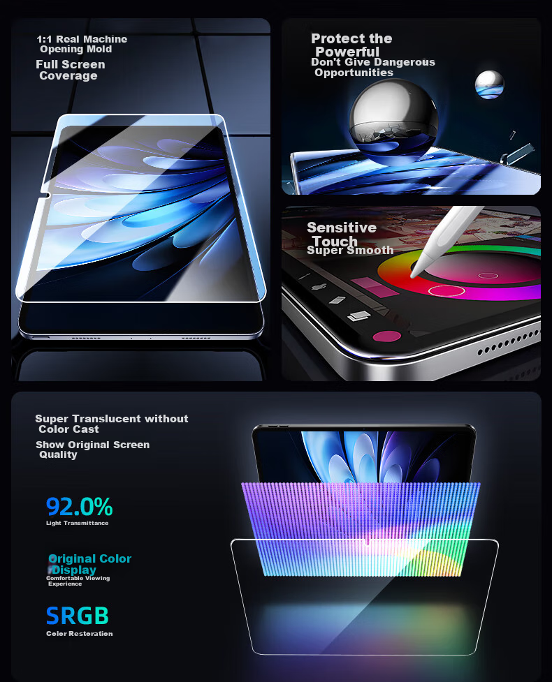 Защитная пленка Smorss для планшета Vivo Pad 5 Pro 13 дюймов, закаленное стекло, полноэкранное покрытие, защита от отпечатков пальцев, высокая четкость, высокая прозрачность