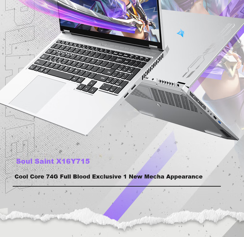 Игровой ноутбук Wanjiazhanhun 2025, Intel Core i7, 16 дюймов, 32 ГБ ОЗУ, 1 ТБ SSD, RTX 20 серии, серебристо-серый