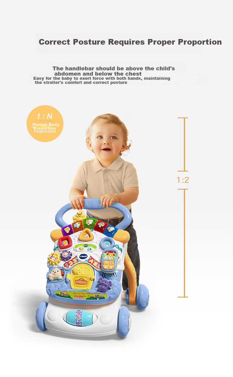 Развивающий центр-ходунки Vtech, музыкальный, складной, регулируемый по скорости, для мальчиков и девочек, подарок на день рождения ребенка