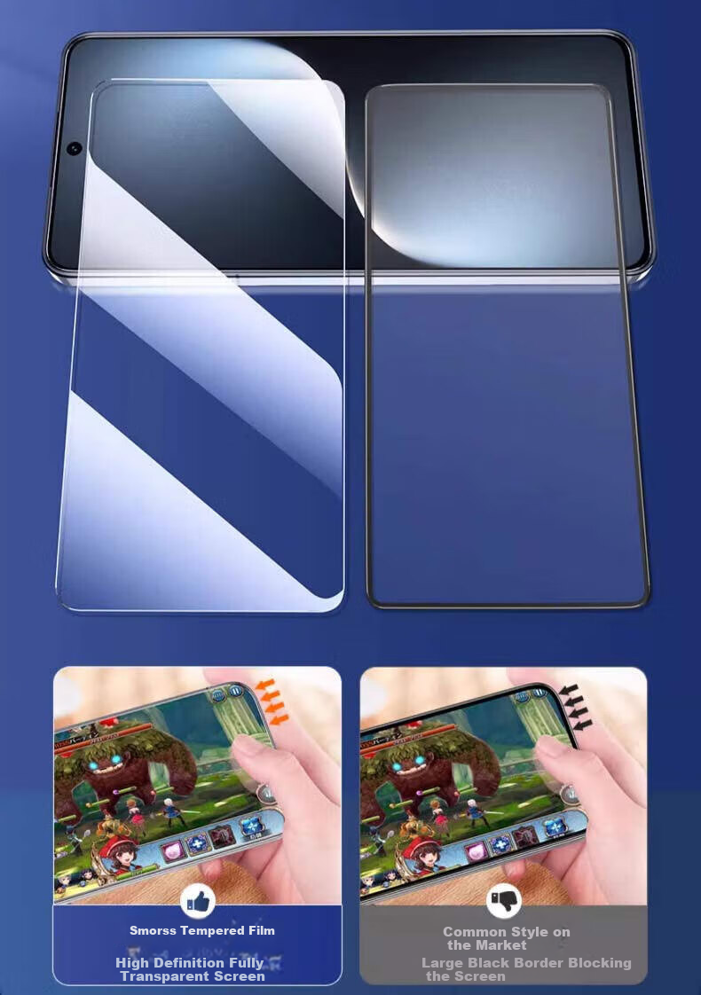 Защитное стекло для экрана Smorss для Honor Magic 7, полное покрытие, противоударное, антиотпечатки, без черной рамки, 2 шт.