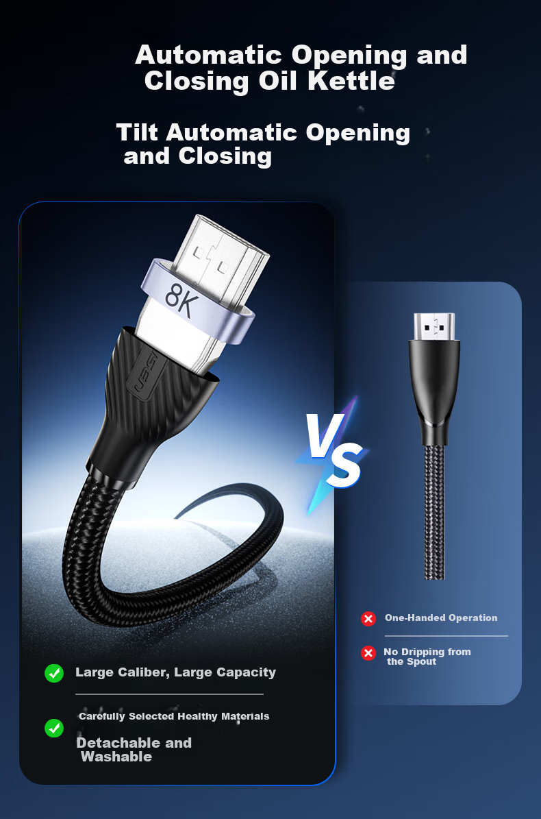 Кабель PISEN HDMI 2.1, 8K 60Hz, 4K 240Hz, для подключения ноутбуков к телевизорам, мониторам, проекторам, длина 1 метр