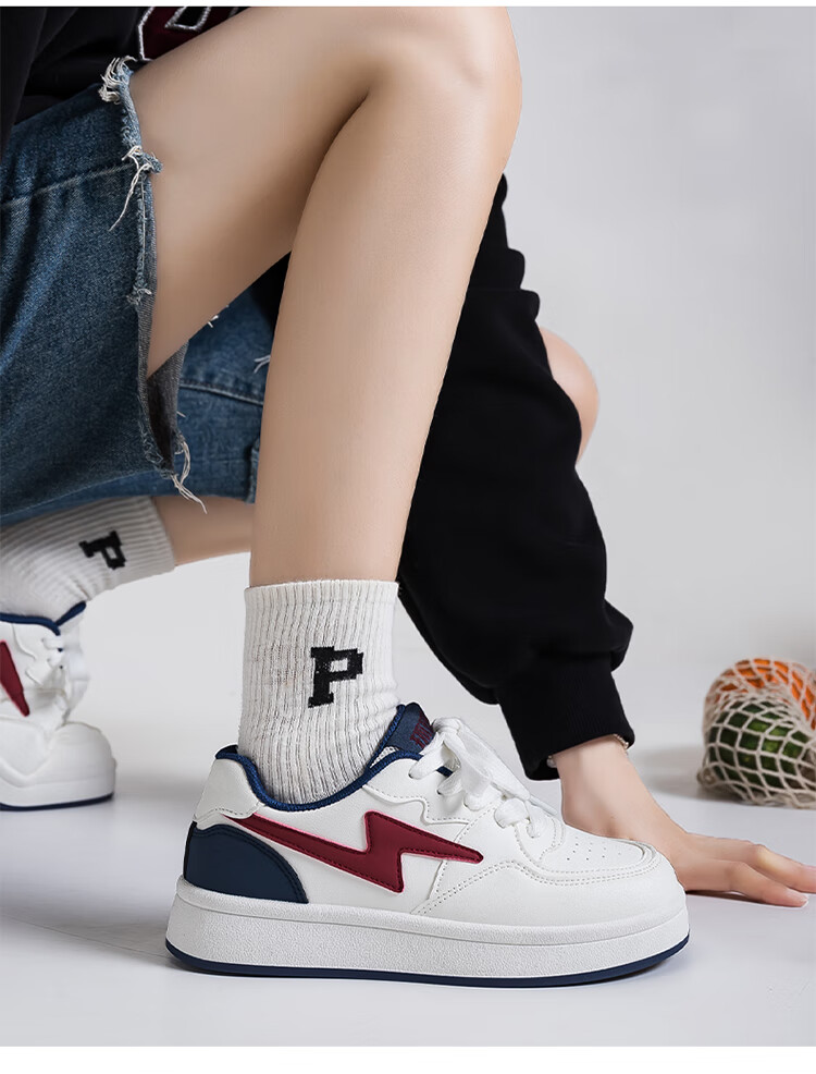 Кроссовки HUANQIU Lightning White Shoes, женские, весна-осень, модные, повседневные, низкие, белые, размер 37