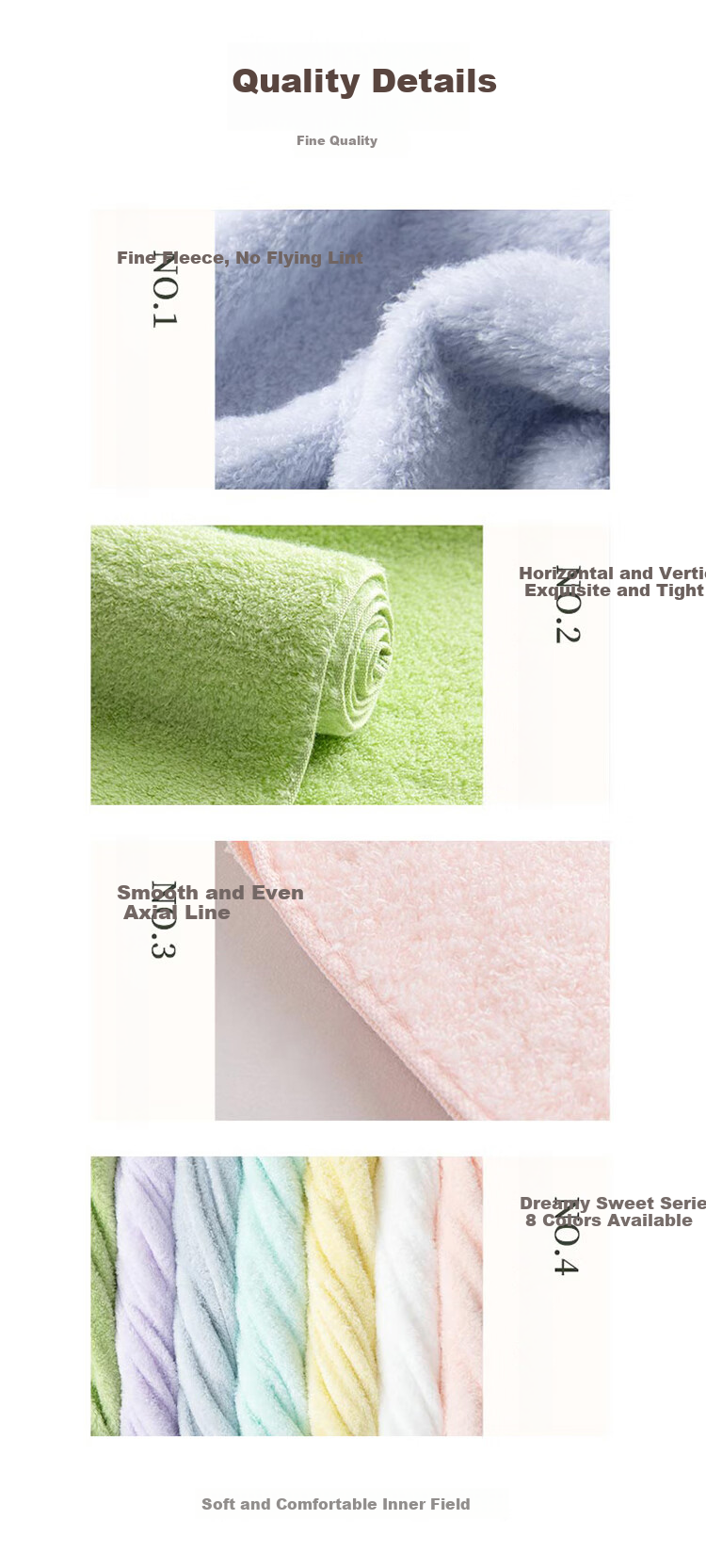 Набор полотенец UCHINO Cotton Candy Pro, 4 шт., 100% хлопок, класс А, мягкие, впитывающие, 34x34 см