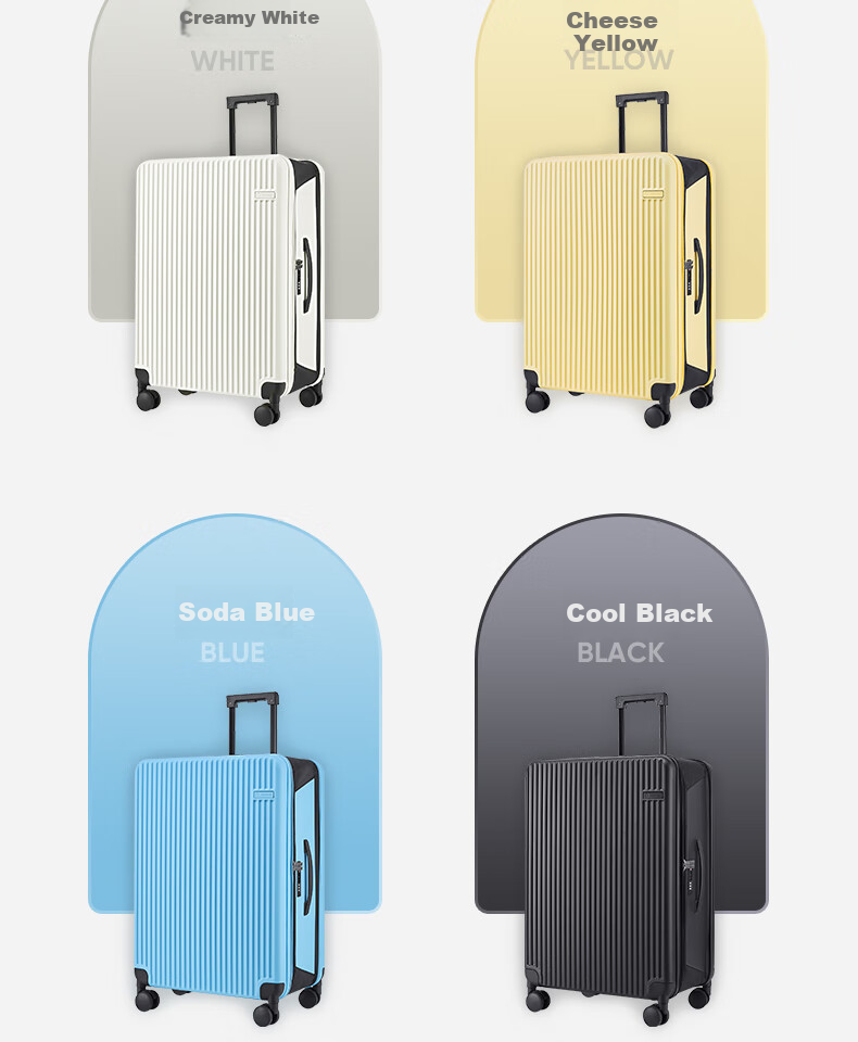 Чемодан CONWOOD, Spinner Wheels Luggage, TSA Approved Trolley Case, Space-Saving PC243, Cheese Yellow, 26 Inches