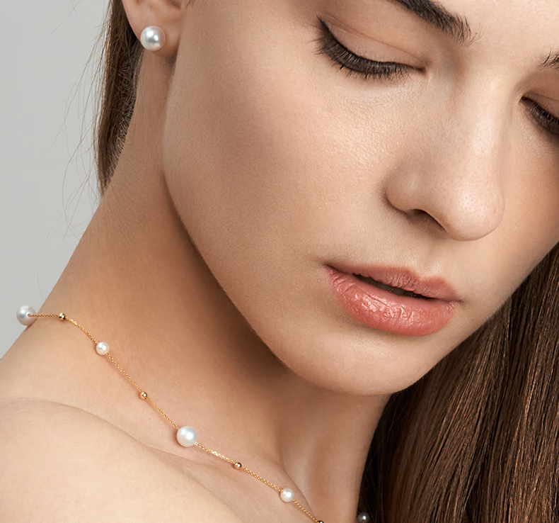 Серьги-пусеты Hesha из акрилового жемчуга AKOYA, 6-7 мм, с серебряными штифтами S925