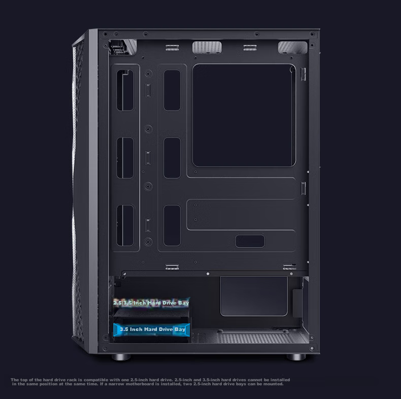 Компьютерный корпус BUBALUS Chui Feng M+ Ice Crystal L3, боковая прозрачная панель, поддержка ATX, 240мм СВО, управление кабелями, отсек для блока питания, U3
