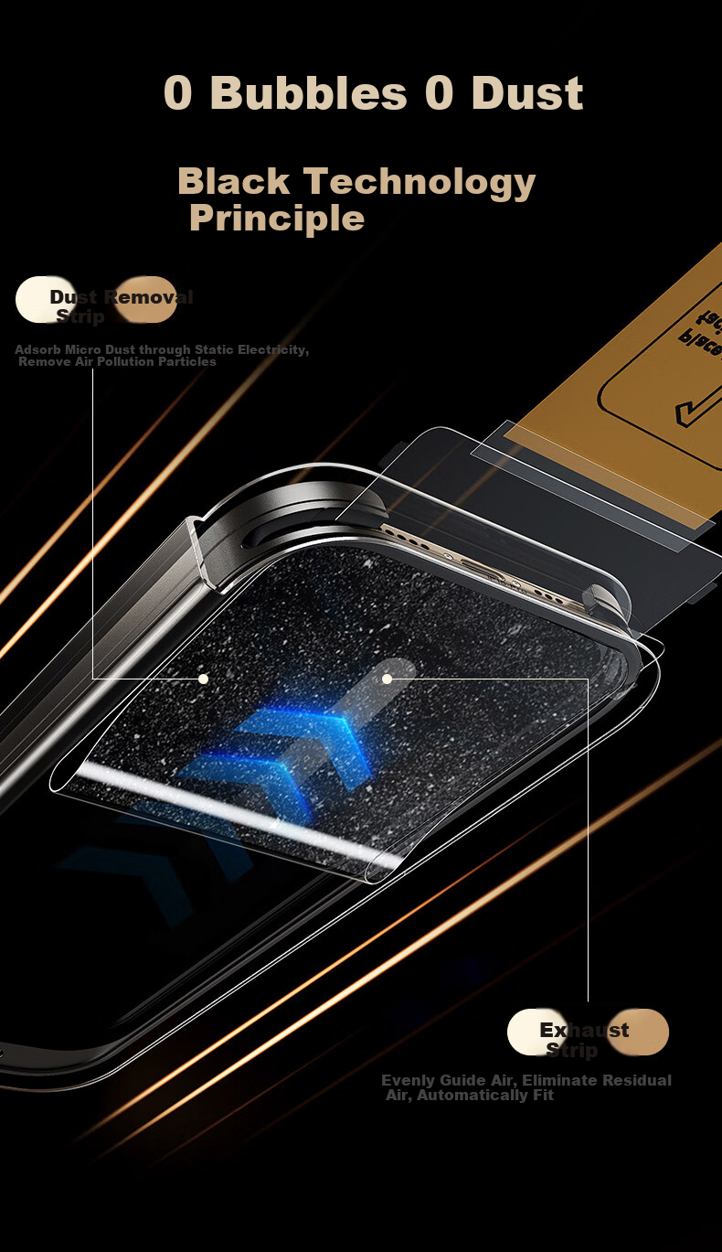 Защитное стекло ESR для iPhone 16 Pro, сертифицированное Corning, противоударное, антиотпечатки, HD Clear