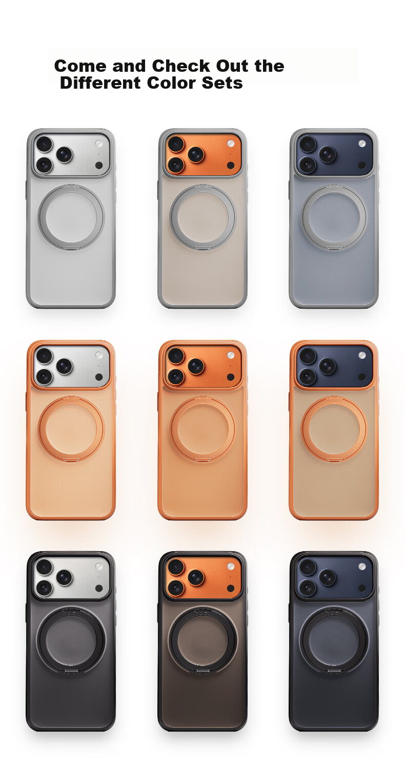Чехол TORRAS Pivot для Apple iPhone 17 Pro, черный, с защитой камеры, противоударный, с подставкой, простой стиль, PC+TPU+алюминиевый сплав
