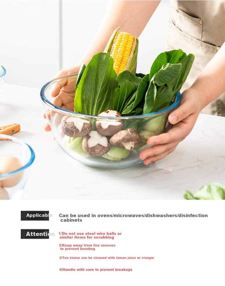 Набор стеклянных мисок Onlycook, 2 шт., 400 мл каждая. Высококачественное боросиликатное стекло, подходит для микроволновой печи, салатница, суповая миска.