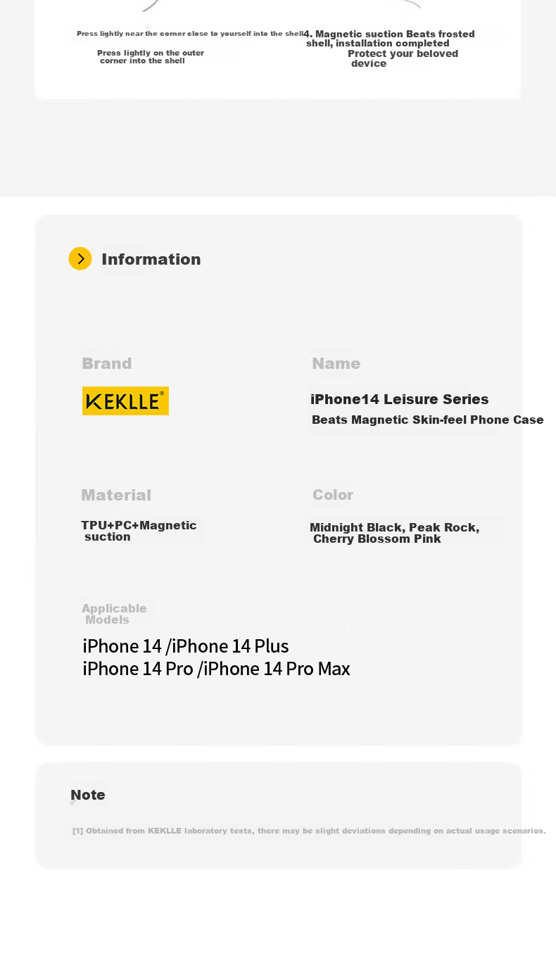 Чехол для iPhone 14 Plus KEKLLE, защитный, с магнитной беспроводной зарядкой, матовый, черный