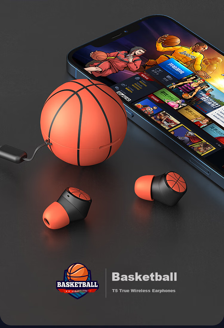 Беспроводные наушники EMEY T5 Bluetooth, спортивные, игровые, внутриканальные с шумоподавлением и долгим временем работы, совместимы с телефонами Apple, Xiaomi, Huawei