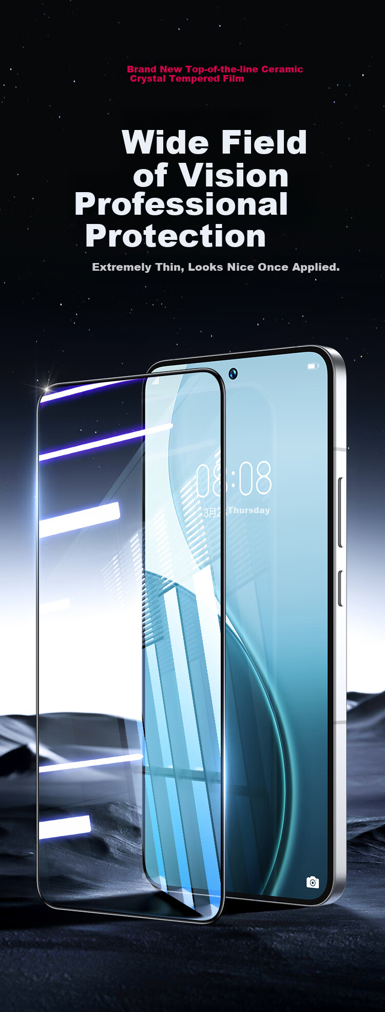 Защитное стекло BIAZE для OPPO A6 Pro и Reno14, набор из 2 штук, полное покрытие, защита от царапин и отпечатков пальцев
