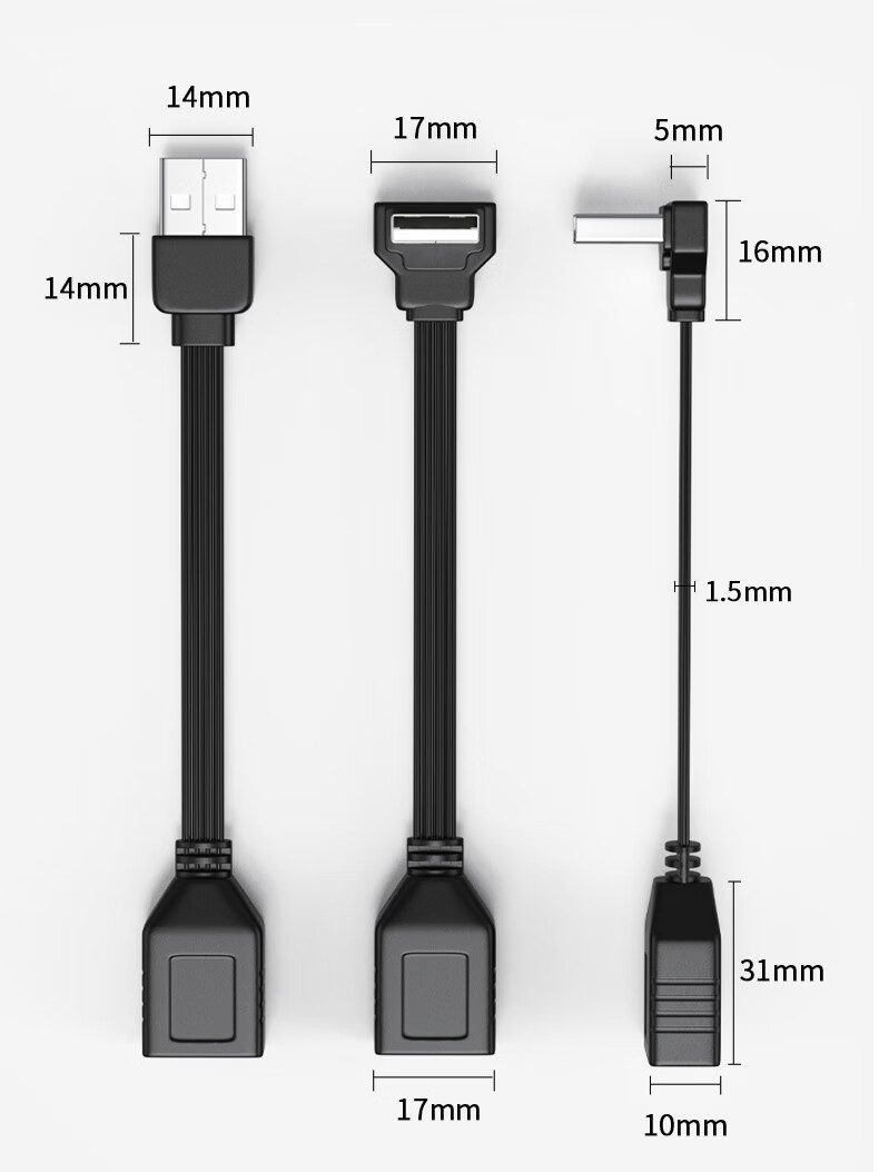 Кабель JUXIN USB C Right-Angle Fast Charging Cable TYPE-C Data Cable Flat Compatible with Apple Huawei Honor Xiaomi Phones Carplay Cable [Downward Bend] 50CM