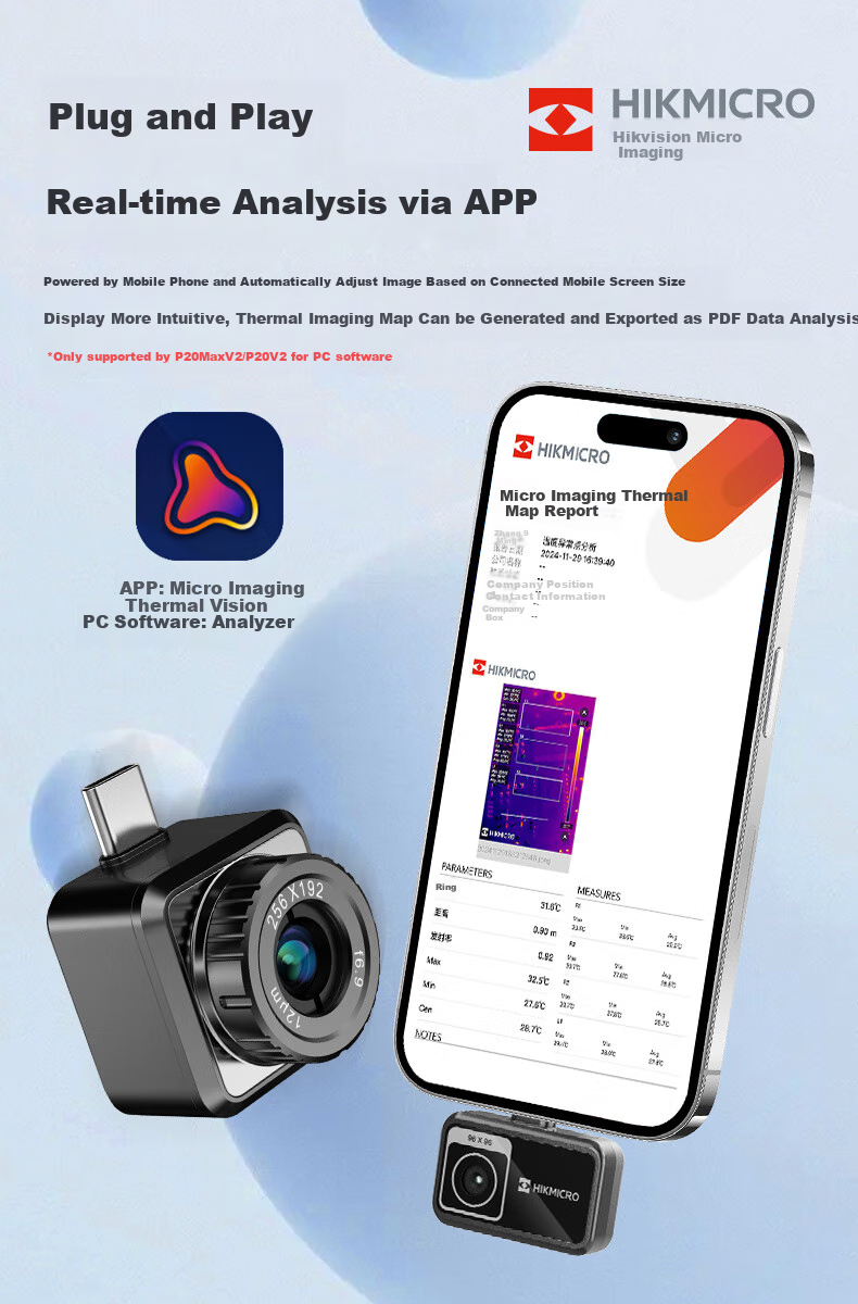 Тепловизор HIKMICRO P09 для смартфона, инфракрасный, 192x192, измерение температуры, детектор утечек, Android/iOS