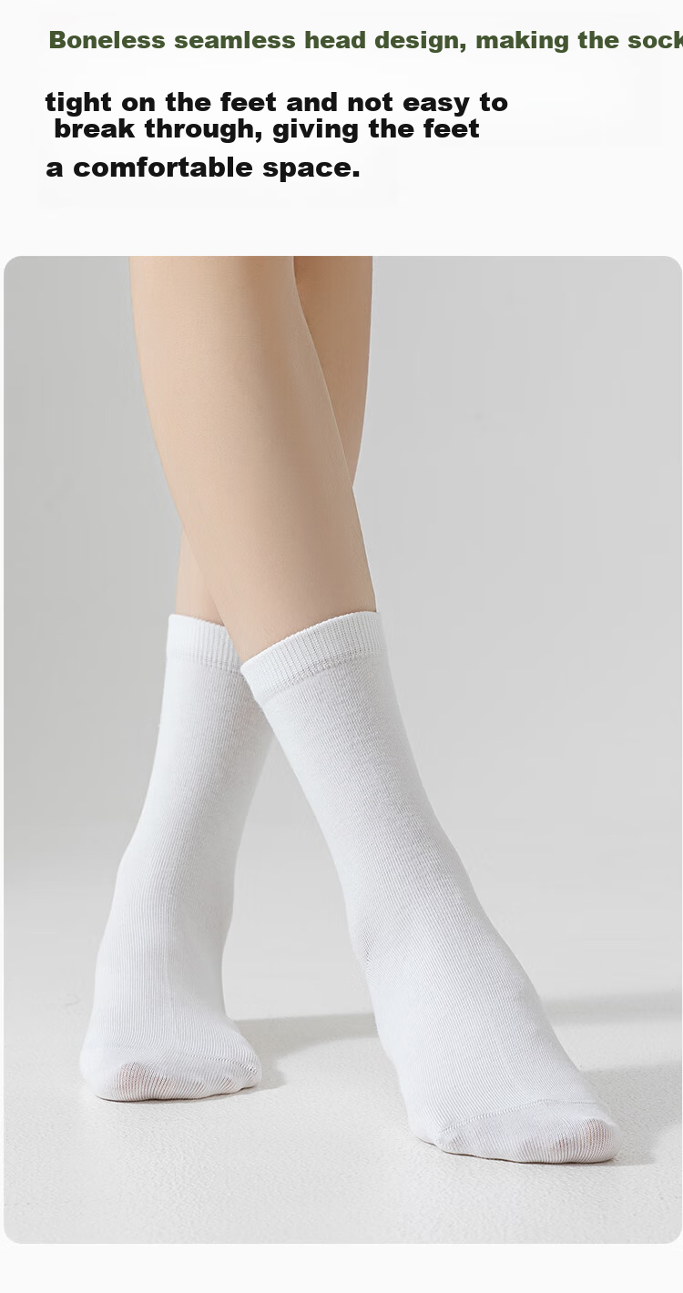 Носки женские средние JD Original, Xinjiang Cotton 7A, антибактериальные, 100% хлопок, набор 5-6 пар
