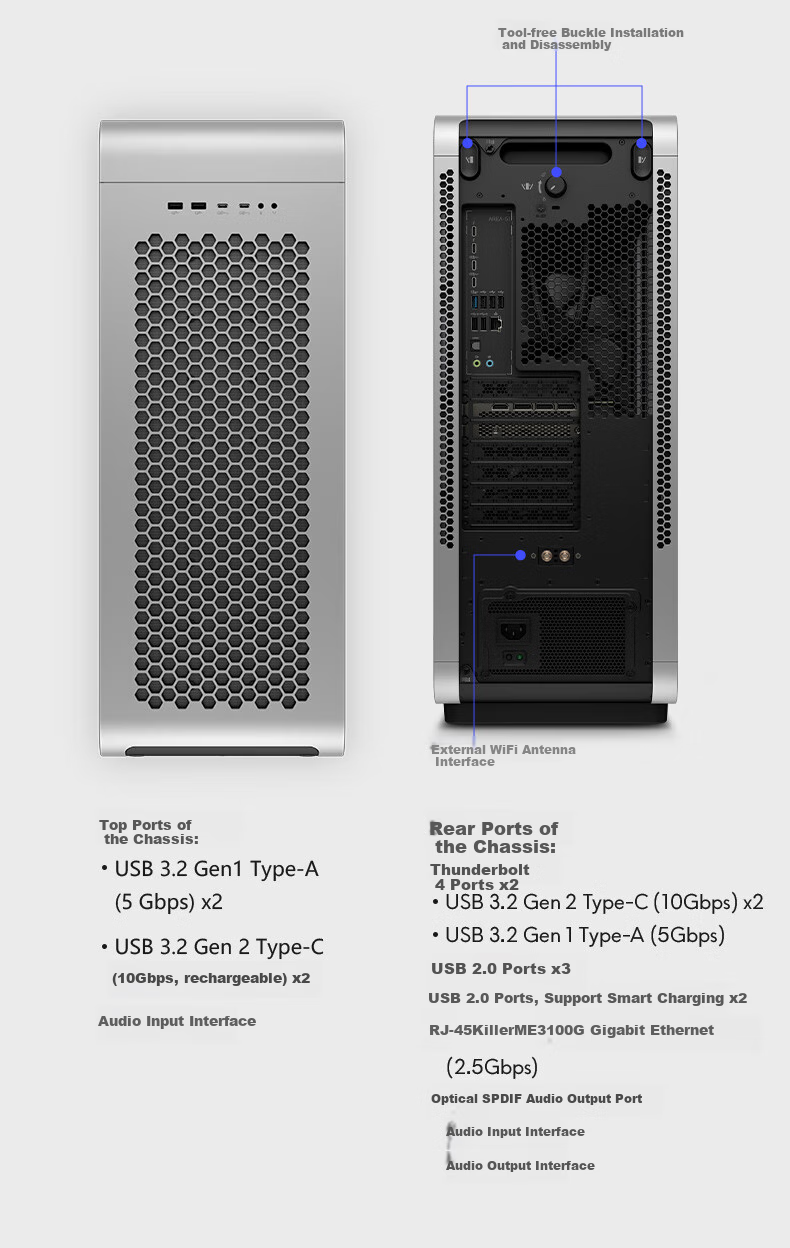 Игровой настольный компьютер Alienware Area-51 Legend, Intel Core Ultra 9, 64 ГБ ОЗУ, 2 ТБ SSD, RTX 5080, Windows 11 Home