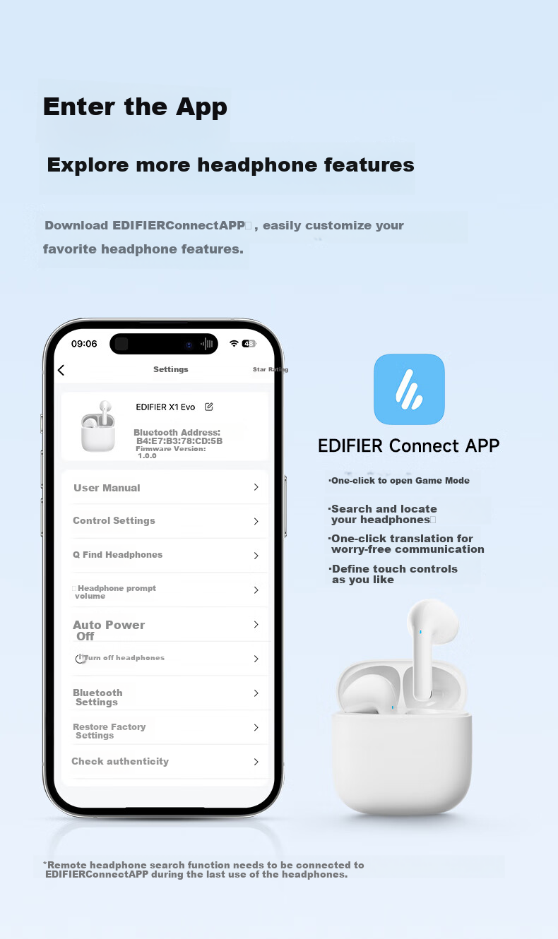 Беспроводные наушники EDIFIER X1 Evo True Wireless, Bluetooth 6.0, с функцией перевода, для Apple, Huawei, Xiaomi, OPPO, темно-черные